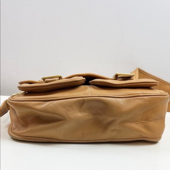 RARE Coach Legacy Saddle Soft Leather Buckle Field Crossbody Bag Tan 9128 - Picture 8 of 16